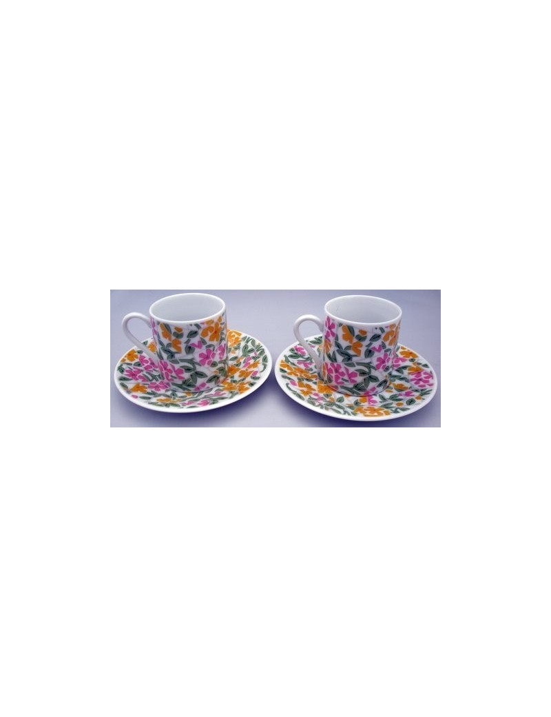 Set 2 tazas y 2 Platos Cafe Hojas