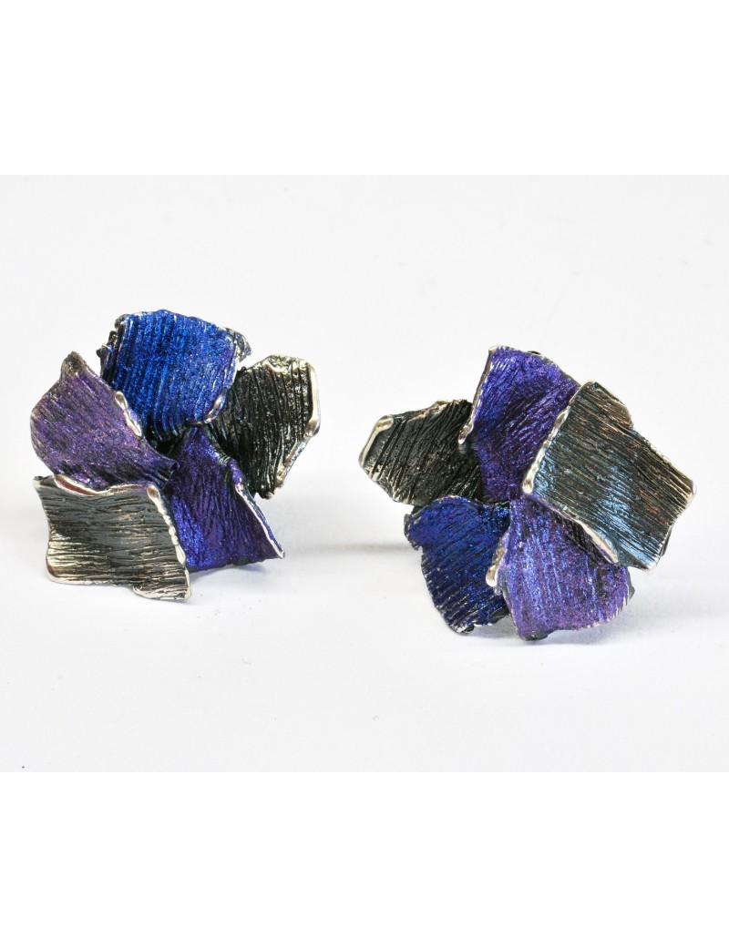 Grandes boucles d'oreilles modernistes à pigments
