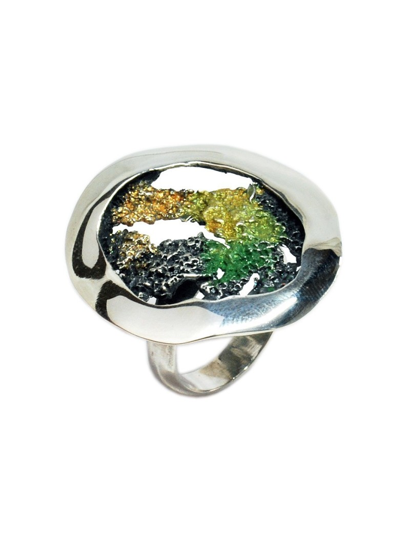 Anillo modernista esmaltado