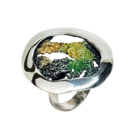Anillo modernista esmaltado