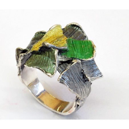 Anillo modernista esmaltado