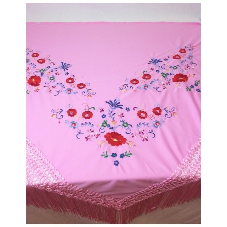 Mantón de manila picos rosa