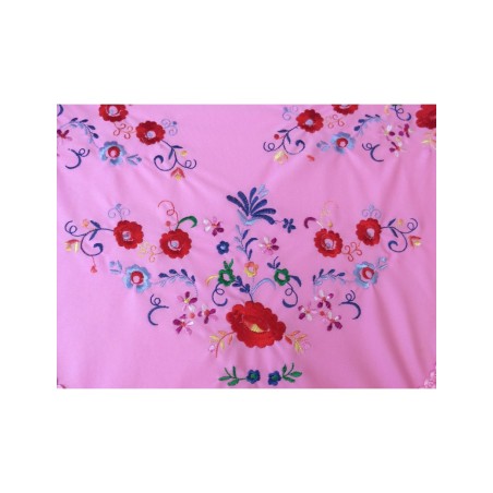 Mantón de manila picos rosa
