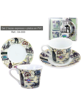 Set 2 tazas y platos