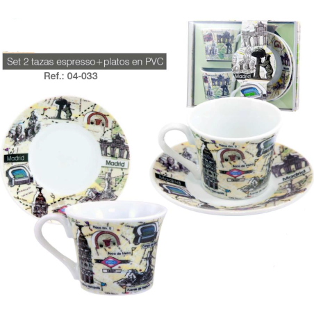Set 2 tasses et assiettes