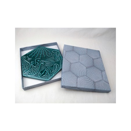Rajola Gaudí Hexagonal blava 20 cm.