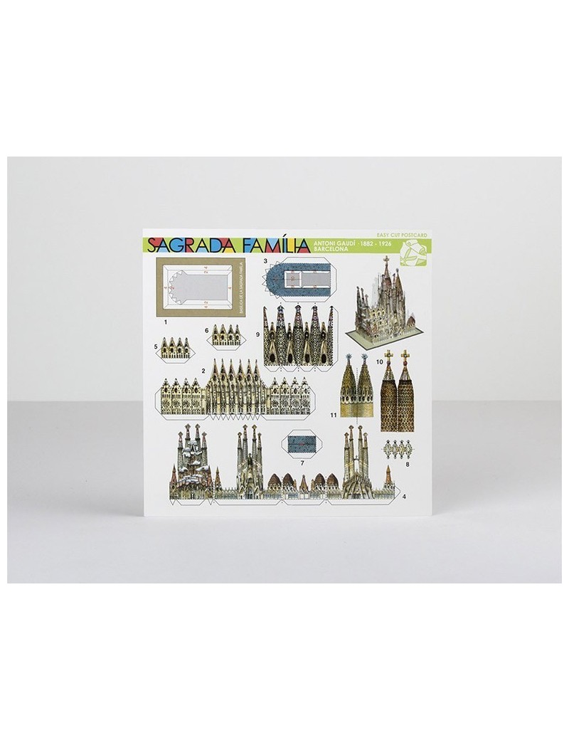 Postcard Paper Model Sagrada Familia