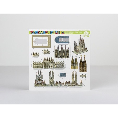 Postcard Paper Model Sagrada Familia