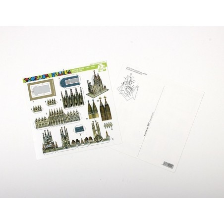 Postcard Paper Model Sagrada Familia