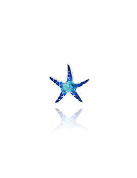 Silver Pendant Starfish Blue  