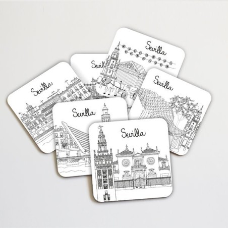Set de 6 posavasos de madera
