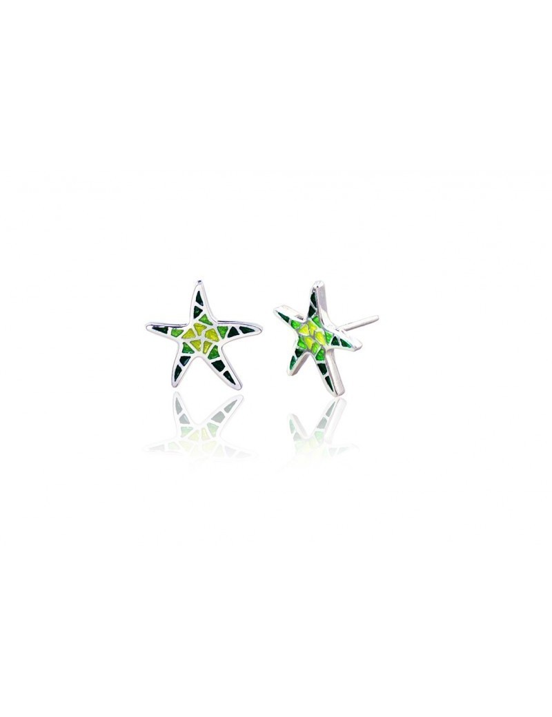 Earrings Star Trencadis Plane Blue  