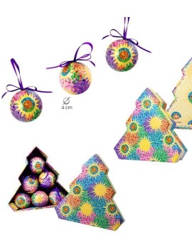 Set 6 boules de Noël dans la boîte de l'arbre