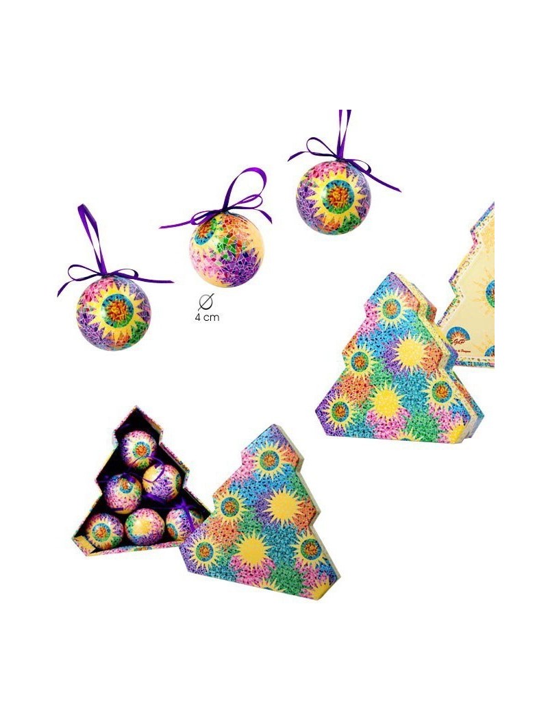 Set 6 boules de Noël dans la boîte de l'arbre