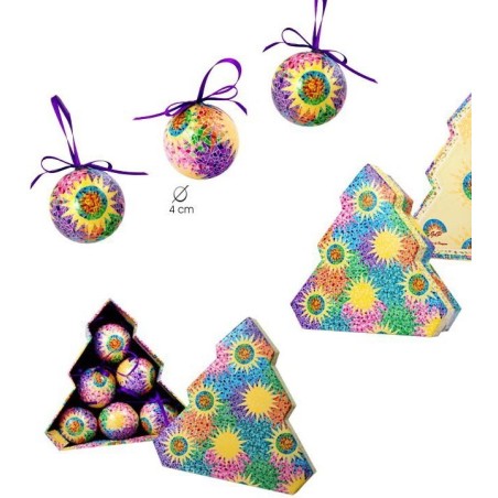 Set 6 boules de Noël dans la boîte de l'arbre