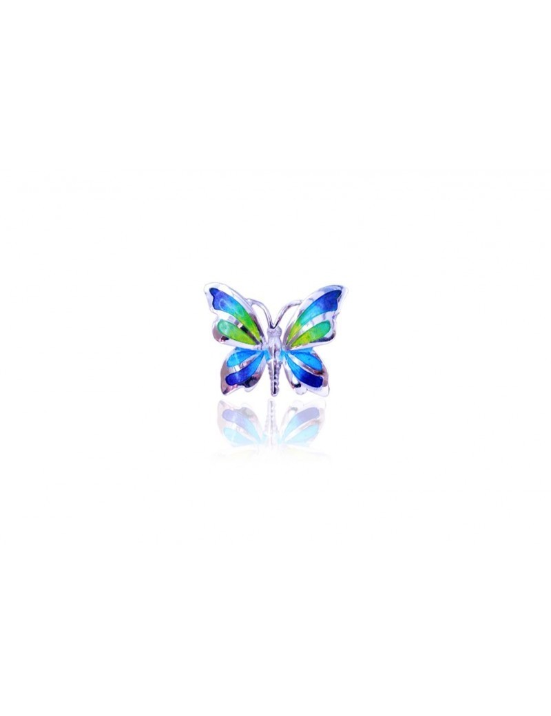 Silver Pendant purple Butterfly 