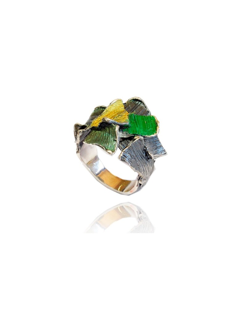 Anillo modernista esmaltado
