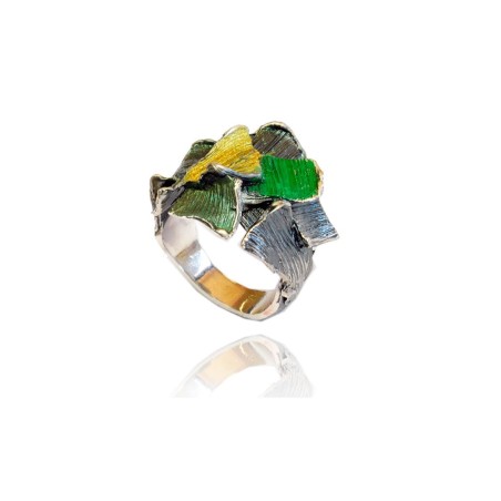 Anillo modernista esmaltado