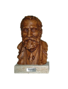 Bust Gaudí tallat amb peanya