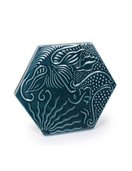 Pavé Gaudí hexagonal bleu 20 cm.