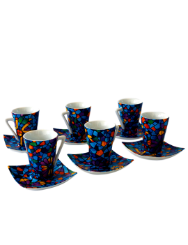 Set 6 tazas café espresso Dong Vitral