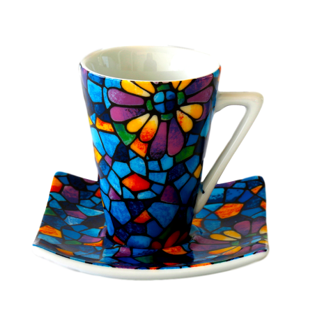 Set 6 Espresso Coffee Cups Dong Vitral