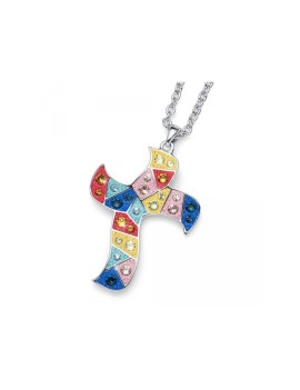 Pendentif Gaudí Croix Multicolor