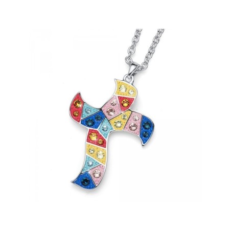 Pendentif Gaudí Croix Multicolor