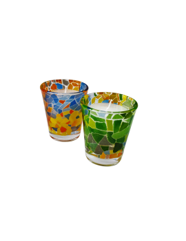 Set de 2 portavelas de cristal Aurora