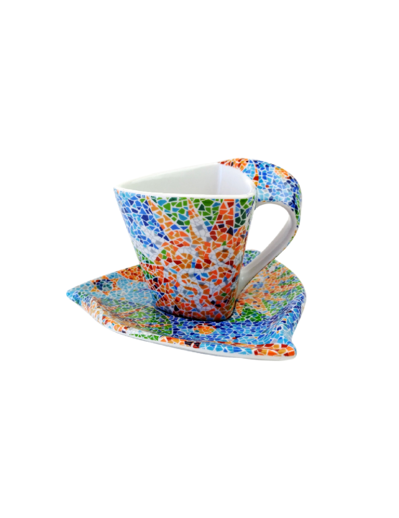 Tassa triangular de cafè amb plat - Soles