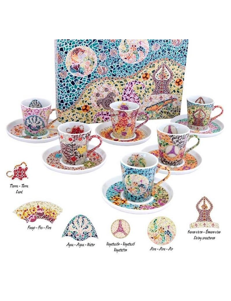 Set de 6 tazas y platos espresso Gaudí Elementos