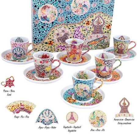 Set de 6 tasse et soucoupe Gaudi Elements