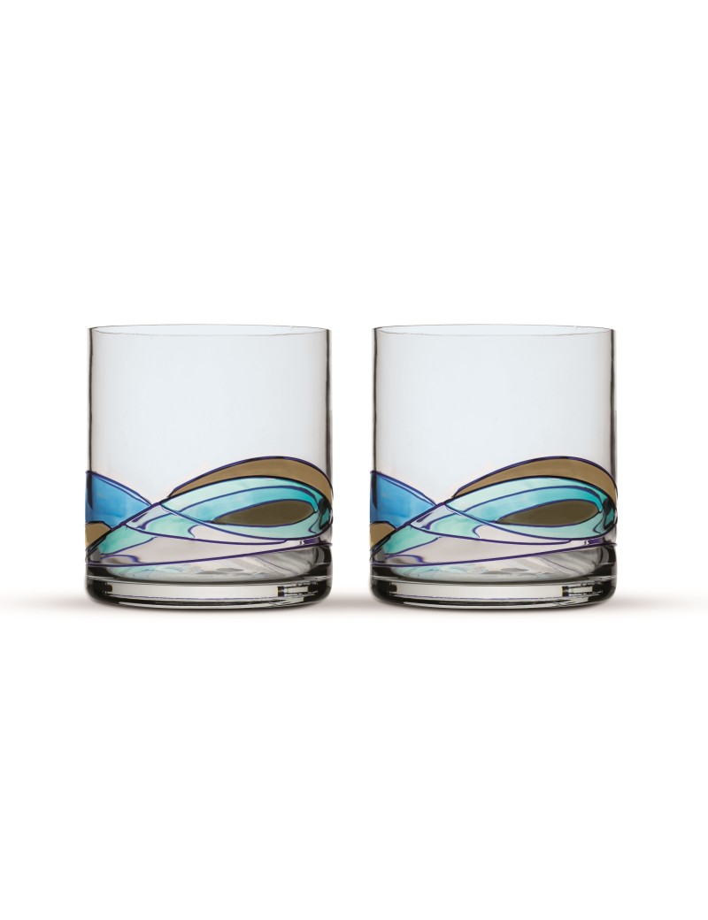 Two Whisky Glasses Gaudi Aqua