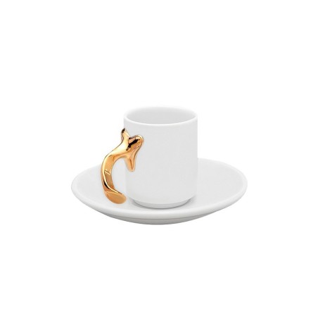 Taza espresso tirador dorado Gaudi Milá