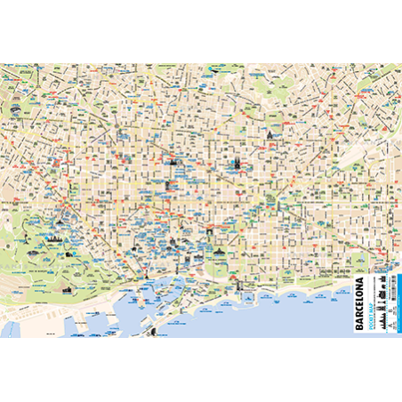 Carte de poche de Barcelone - Incassable