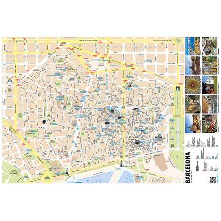 Carte de poche de Barcelone - Incassable