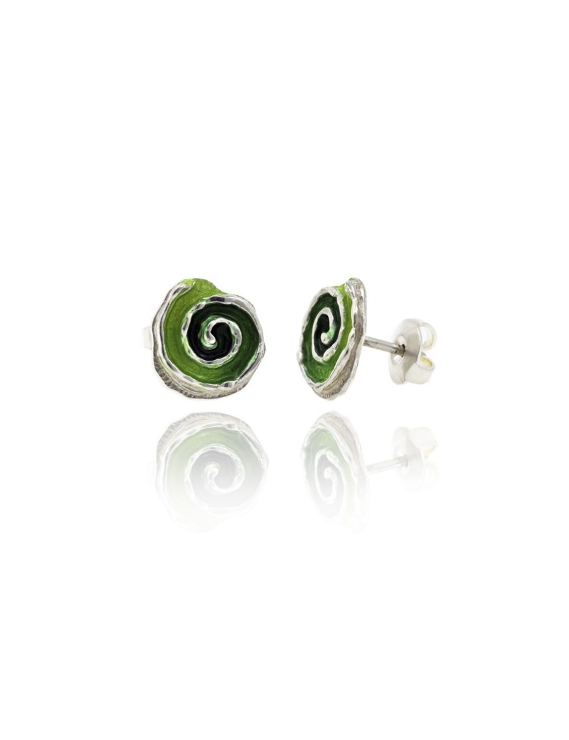 Earrings Gaudí Trencadís Green Snail-shaped