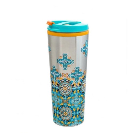 Mug térmico de viaje Azulejos Modernistas Verdes