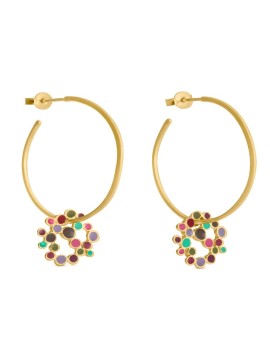 Pendientes dorados Barcelona Gaudí Colores