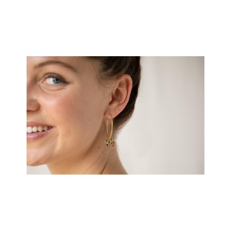 Boucles d'oreilles dorée Barcelona Gaudi Colors