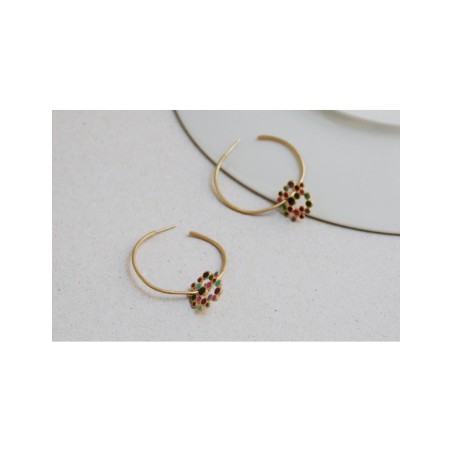 Boucles d'oreilles dorée Barcelona Gaudi Colors