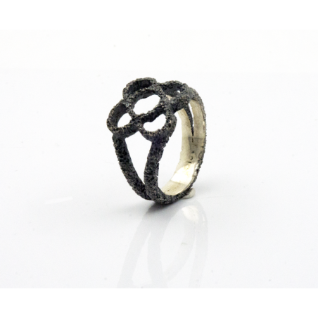 Ring Barcelona Panot Flower Black