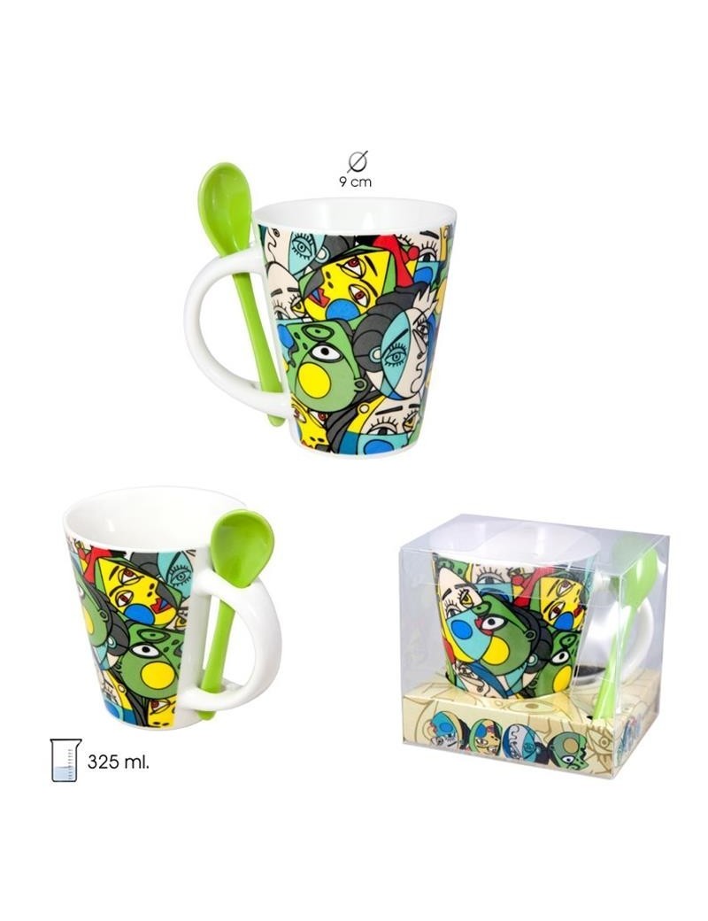 Mug with spoon Picasso inspiration