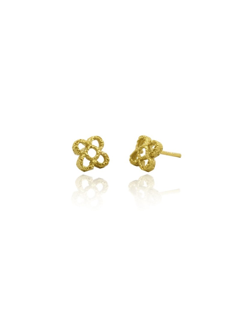 Boucles d'Oreilles Dorées Fleur Panot Barcelone