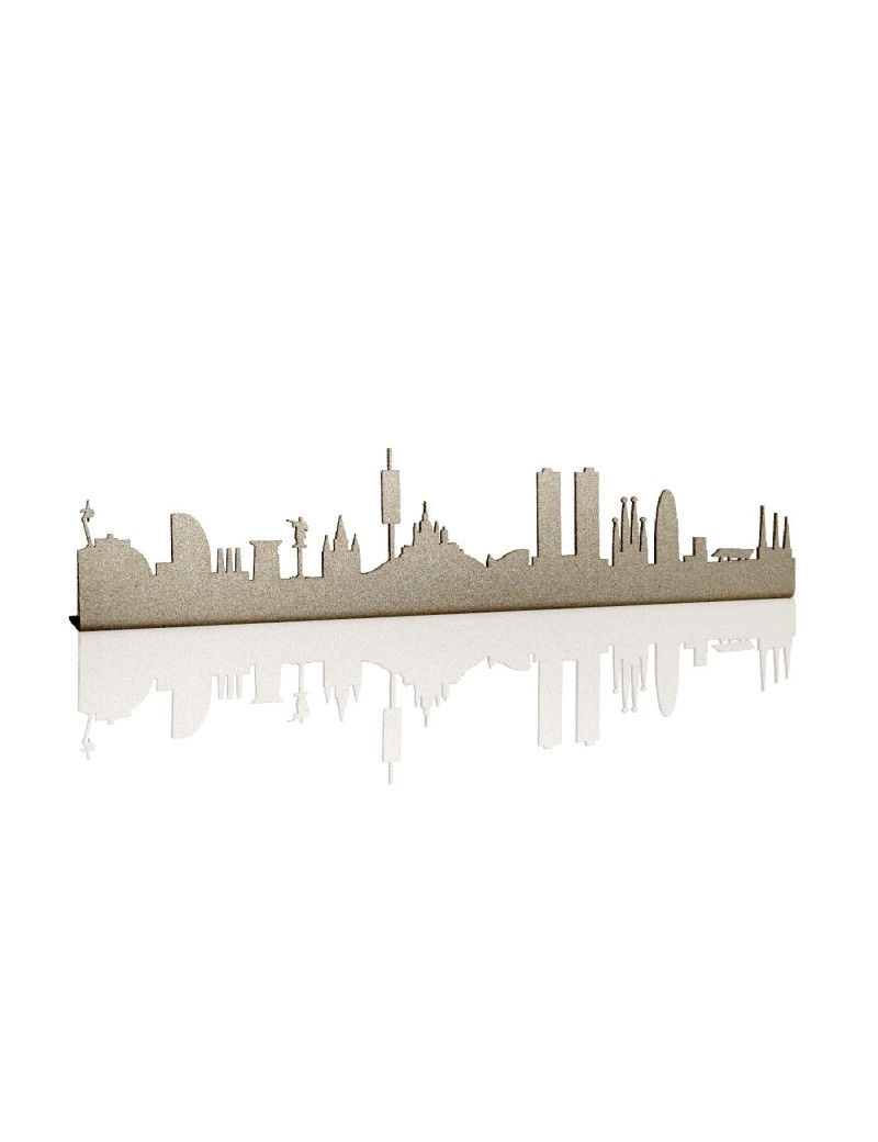 Golden Barcelona Skyline