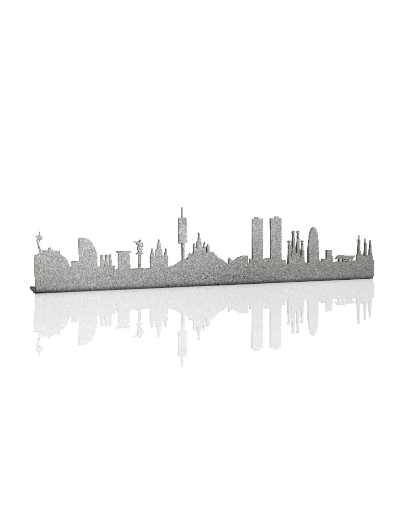 Silver Barcelona Skyline