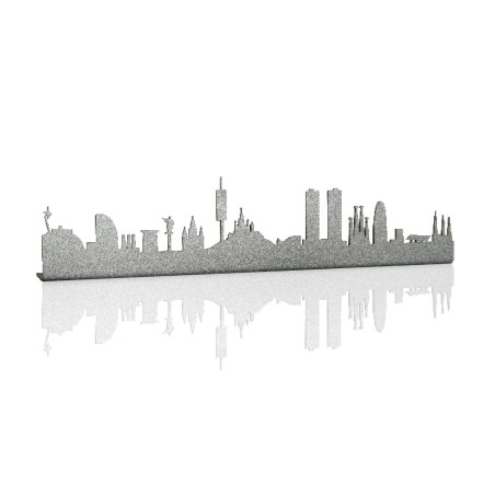 Silver Barcelona Skyline