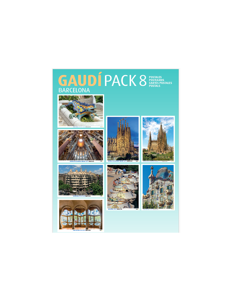 Pack 8 Gaudi Postcards