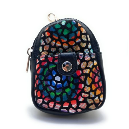 Porte-monnaie/porte-clés en cuir Gaudí Barcelona Mini Sac à dos