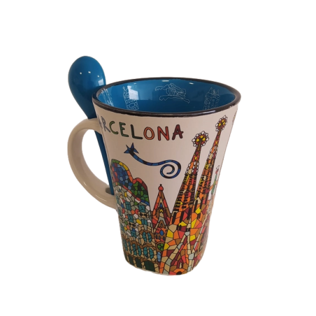 Mug con cucharilla Trencadís